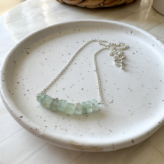Dew - Aquamarine Bar Necklace