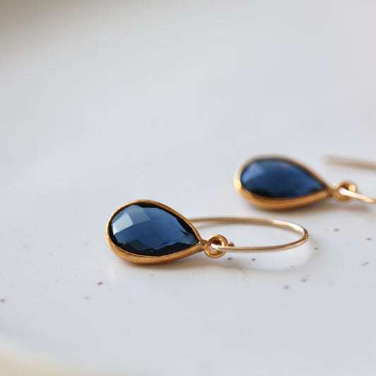 Sapphire Blue Teardrop Earrings