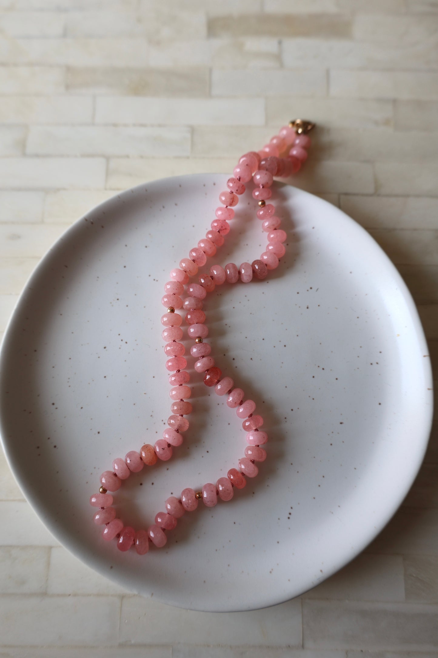 Pink Grapefruit Sorbet - Jade Necklace