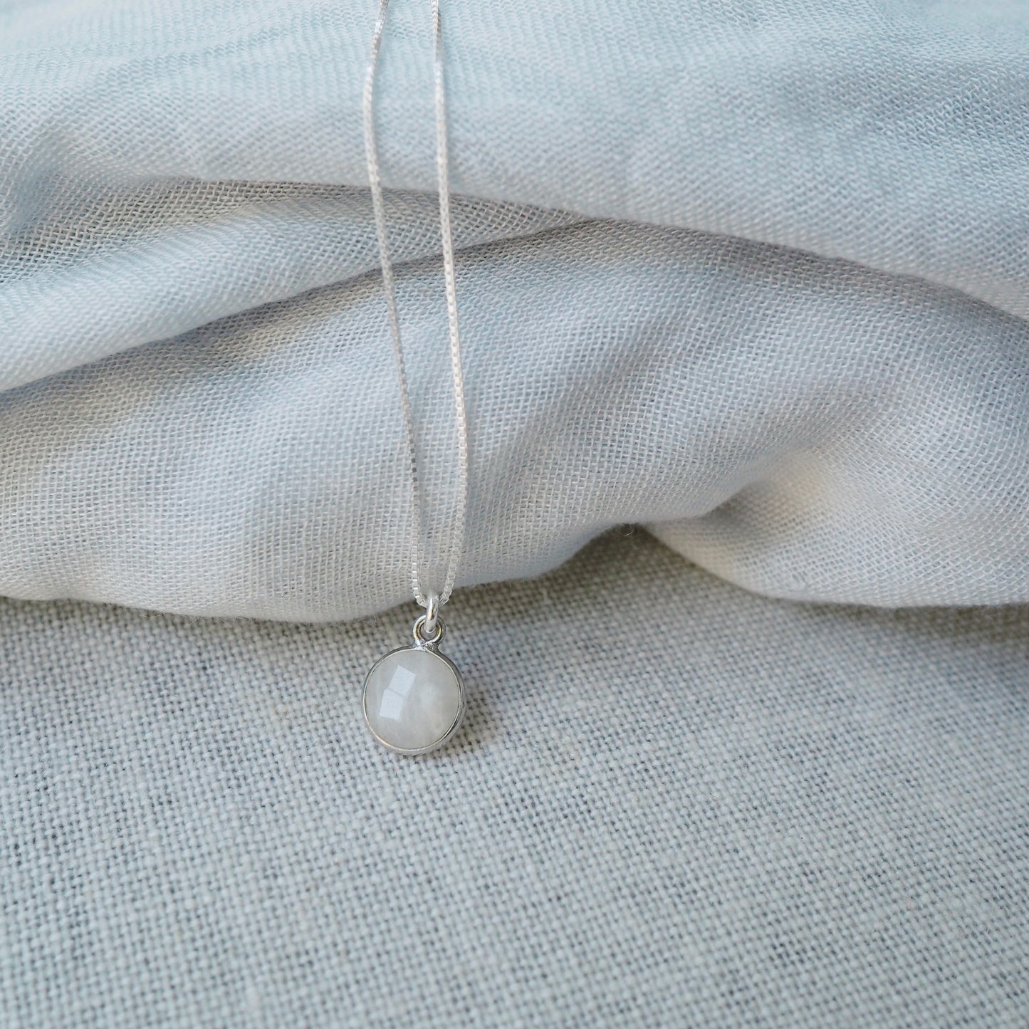 Moonstone Drop Silver Necklace