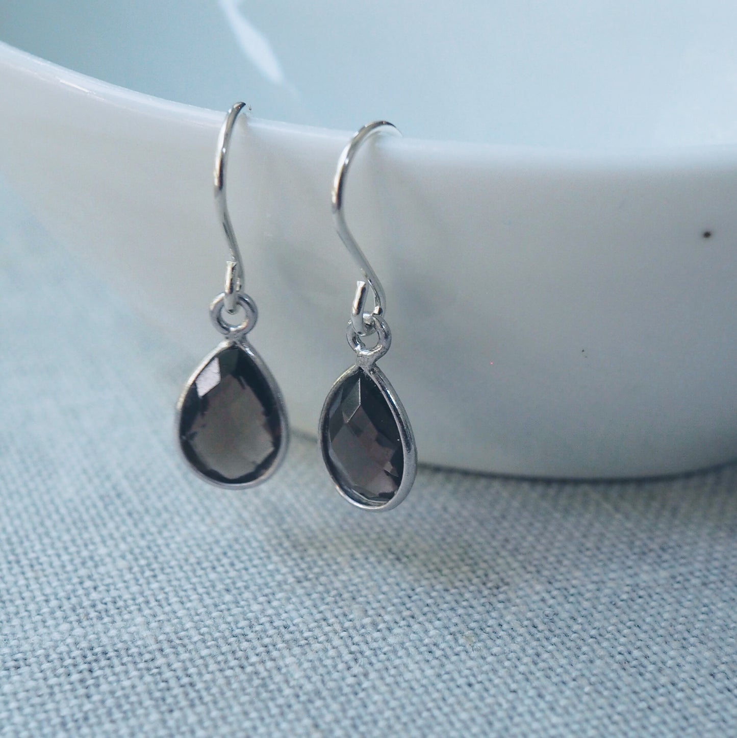 Smokey Quartz Teardrop Earrings