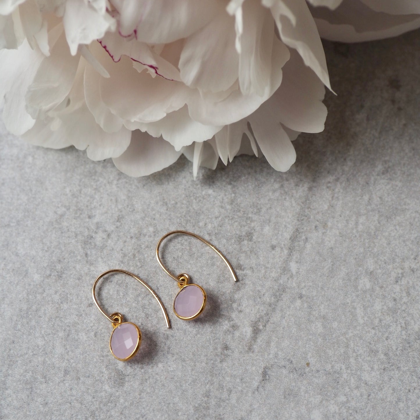 Pink Gemstone Earrings made in Canada by Wallis Designs