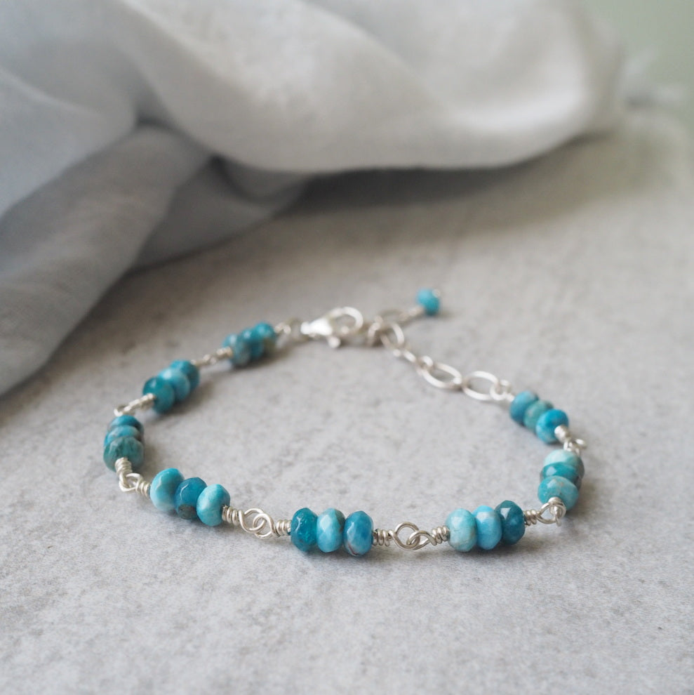 Blue Gemstone Bracelet with Apatite by Wallis Designs