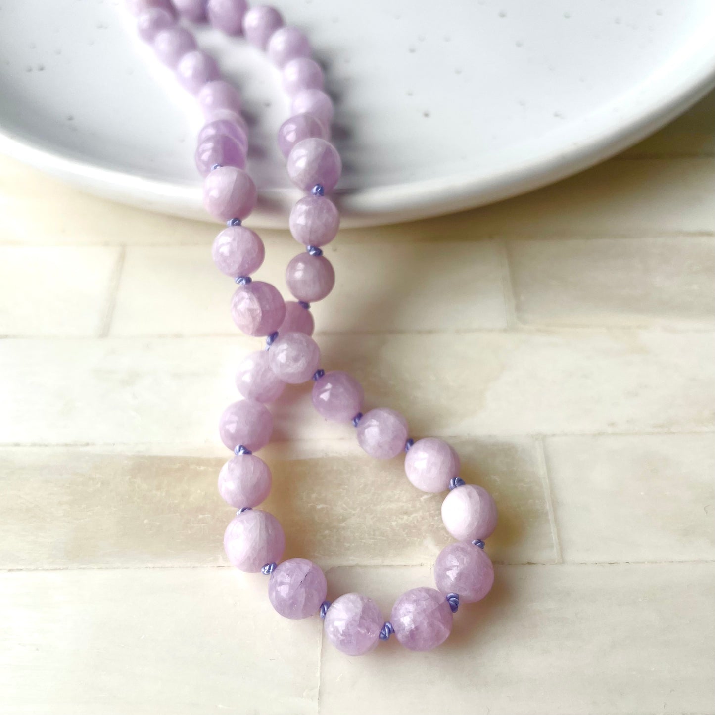 Purple Kunzite Beaded Necklace