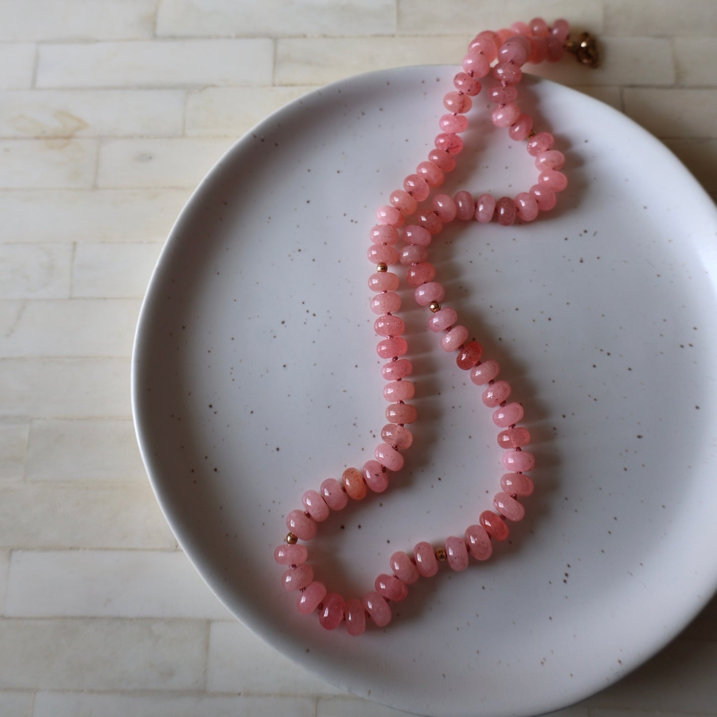 Pink Grapefruit Sorbet - Jade Necklace