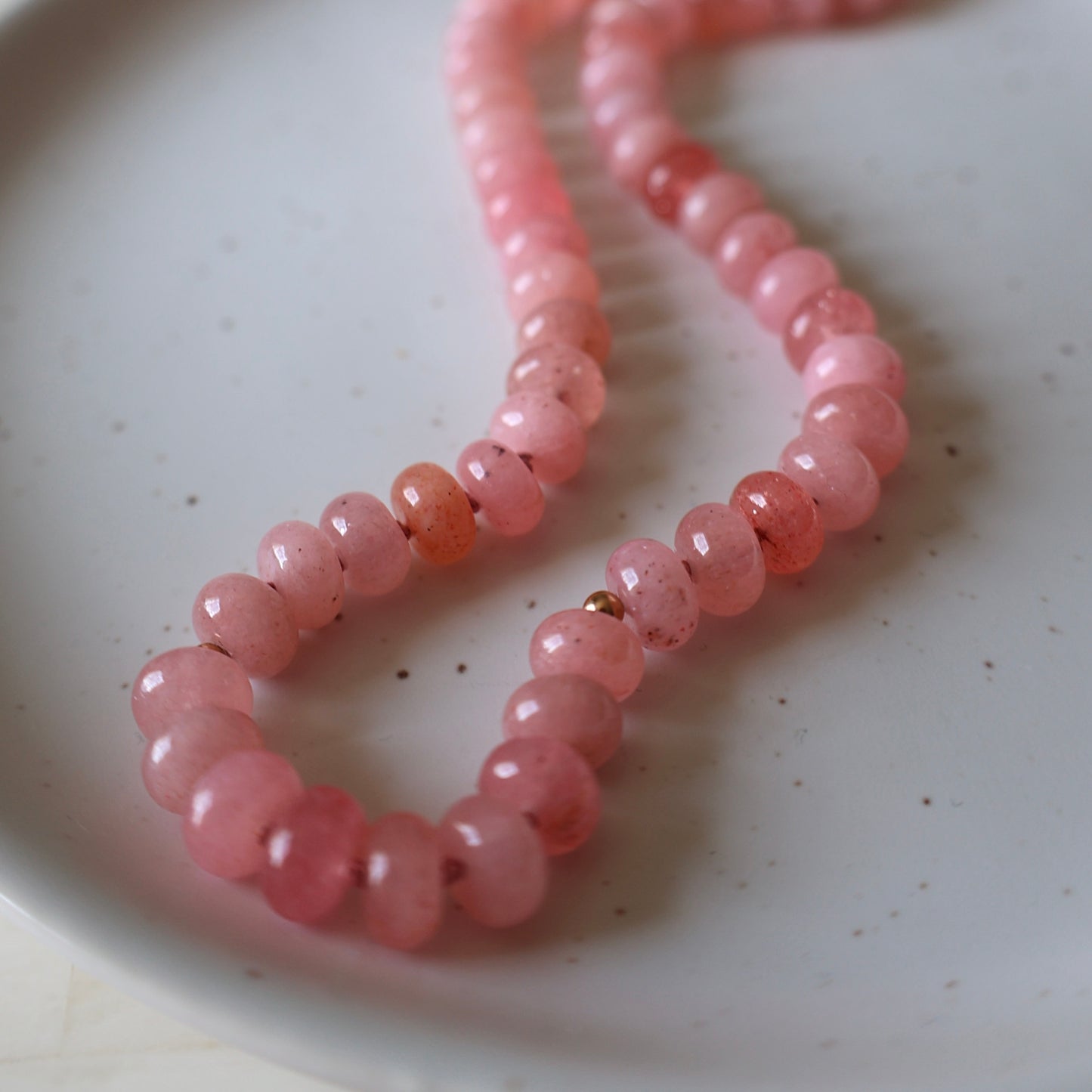 Pink Grapefruit Sorbet - Jade Necklace