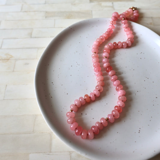 Pink Grapefruit Sorbet - Jade Necklace