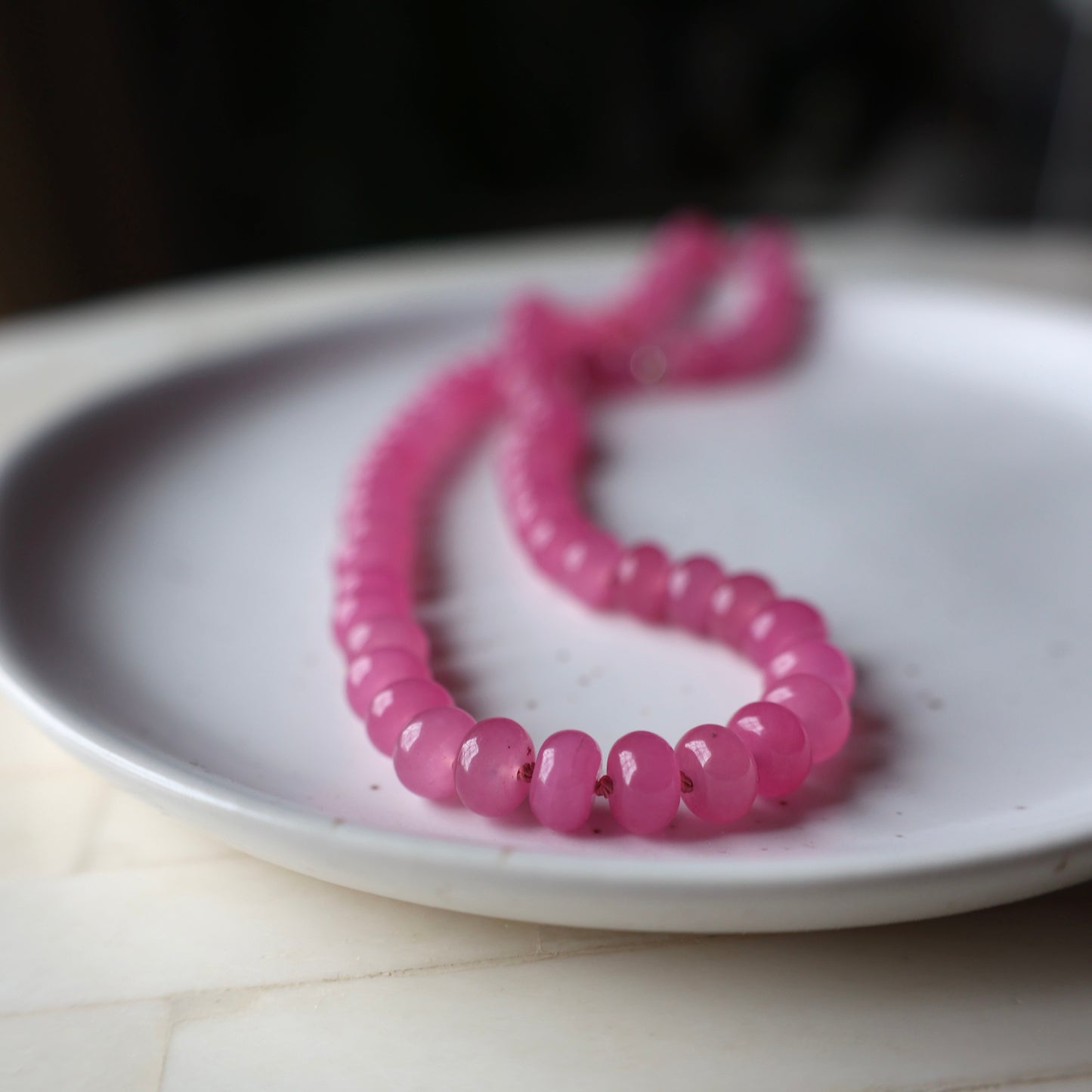 Pink Petals - Jade Necklace