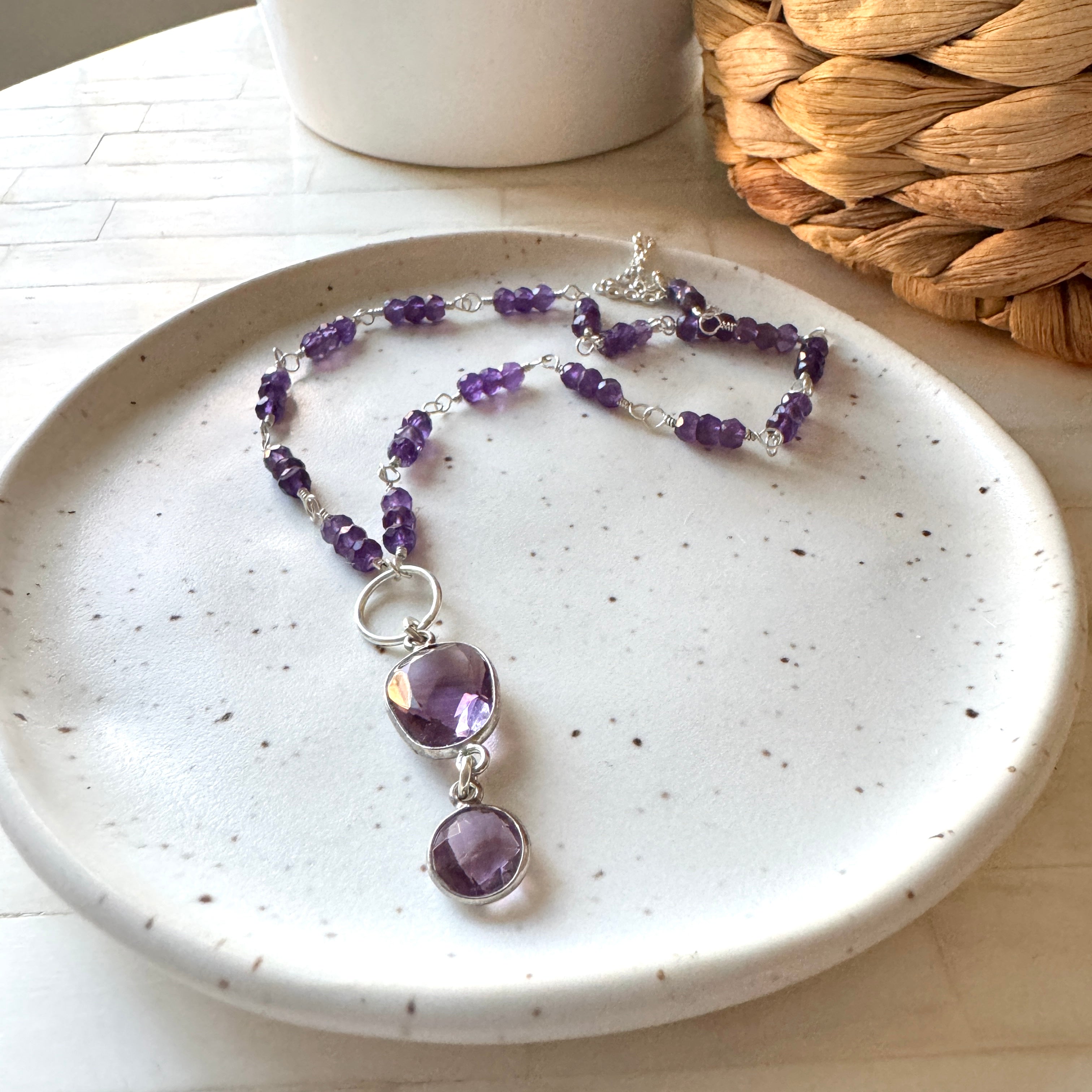 Lavender Sterling Silver and Amethyst Necklace Wallis Designs