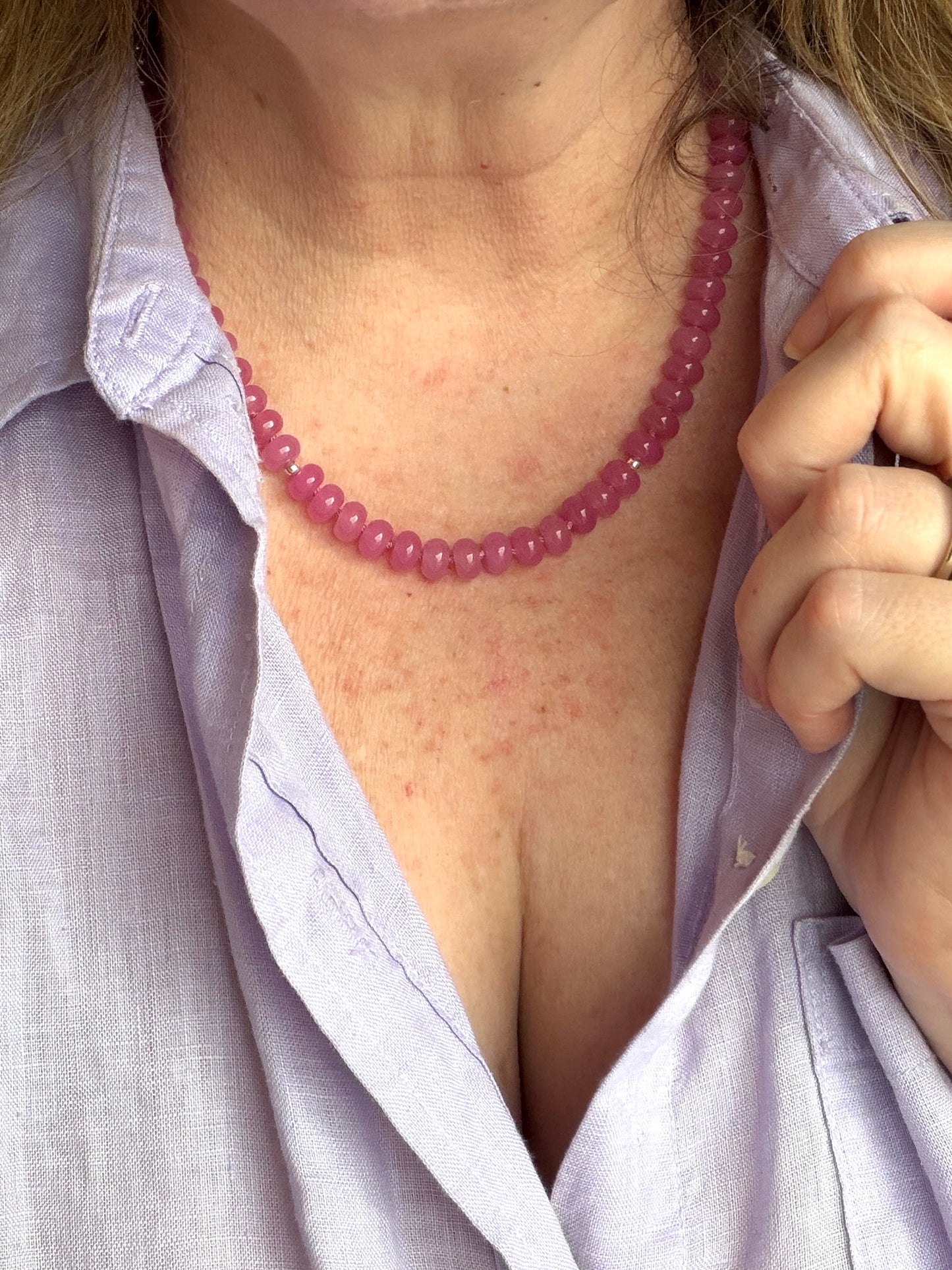 Pink Petals - Jade Necklace