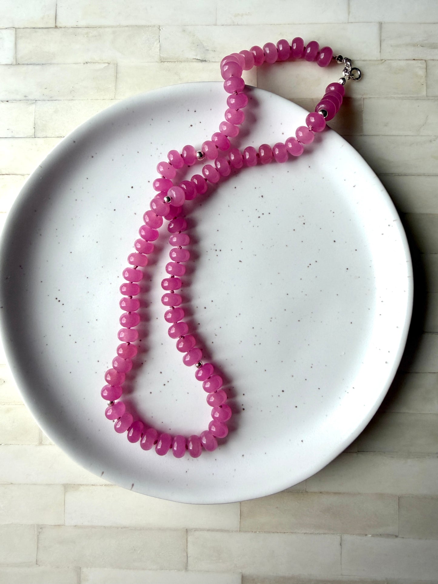 Pink Petals - Jade Necklace