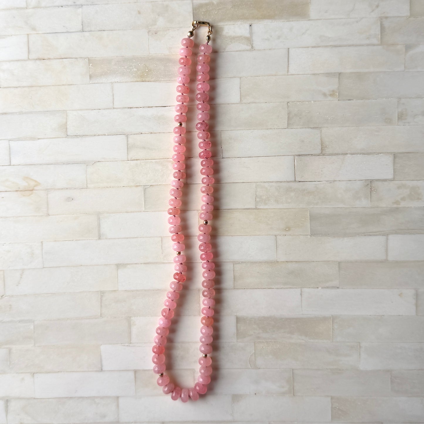 Pink Grapefruit Sorbet - Jade Necklace