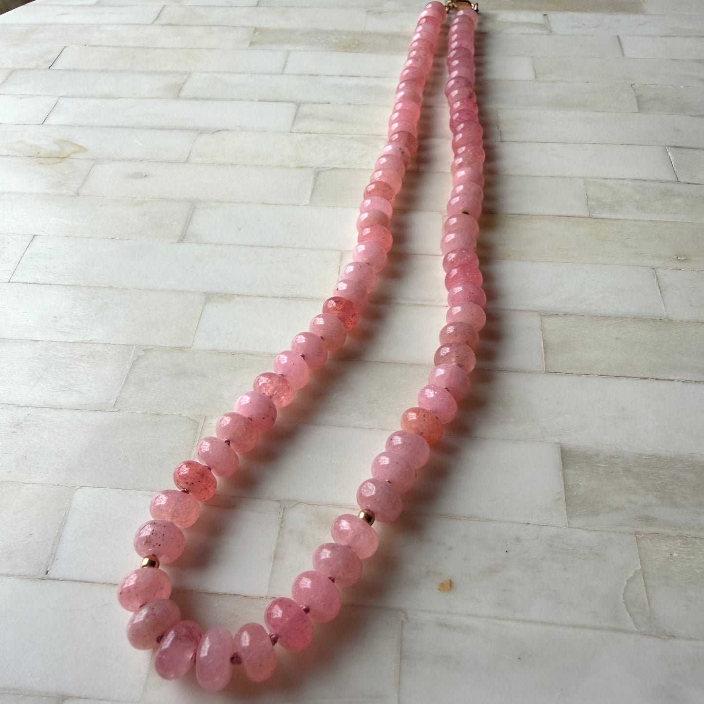 Pink Grapefruit Sorbet - Jade Necklace