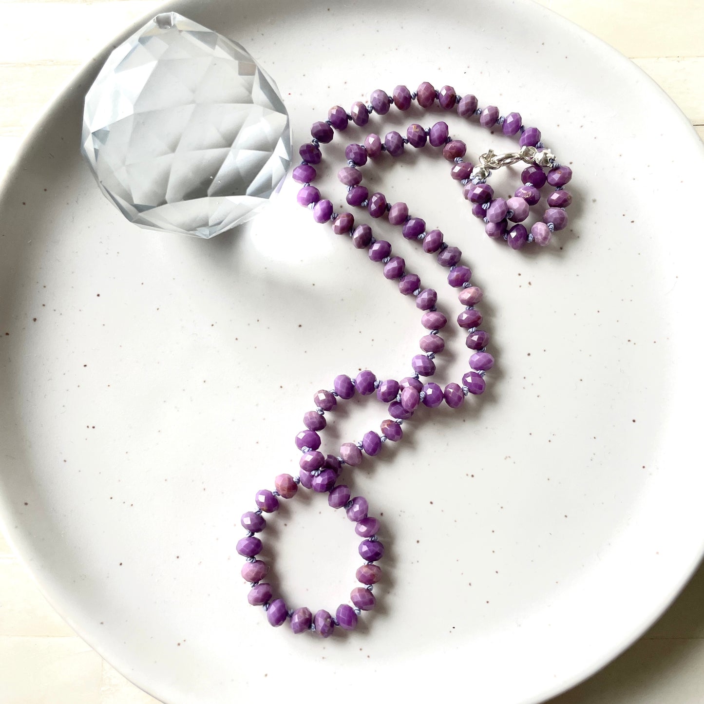 Purple Gemstone Beaded Necklace