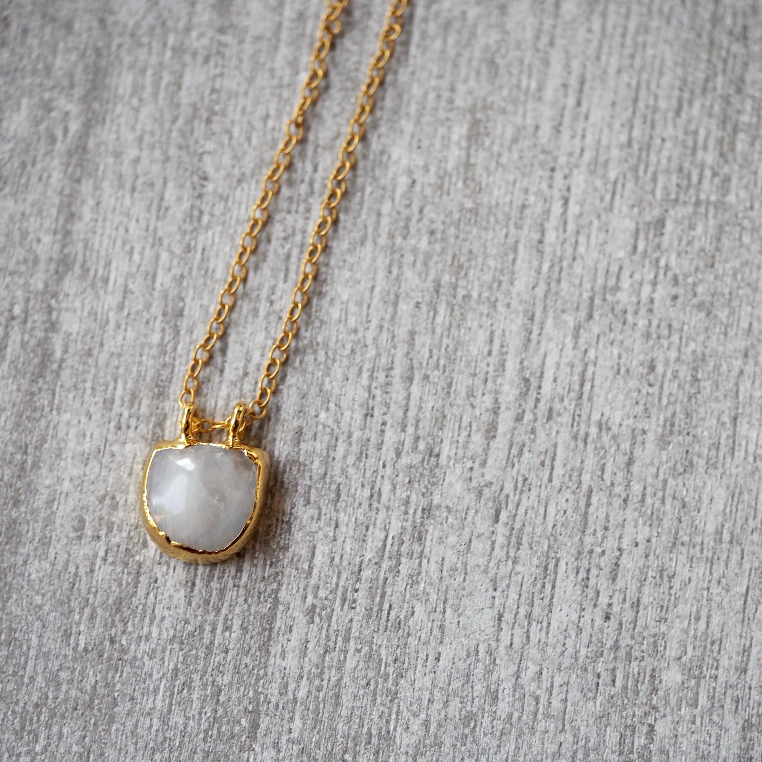 Moonstone Pendant Necklace with 14k gold filled chain
