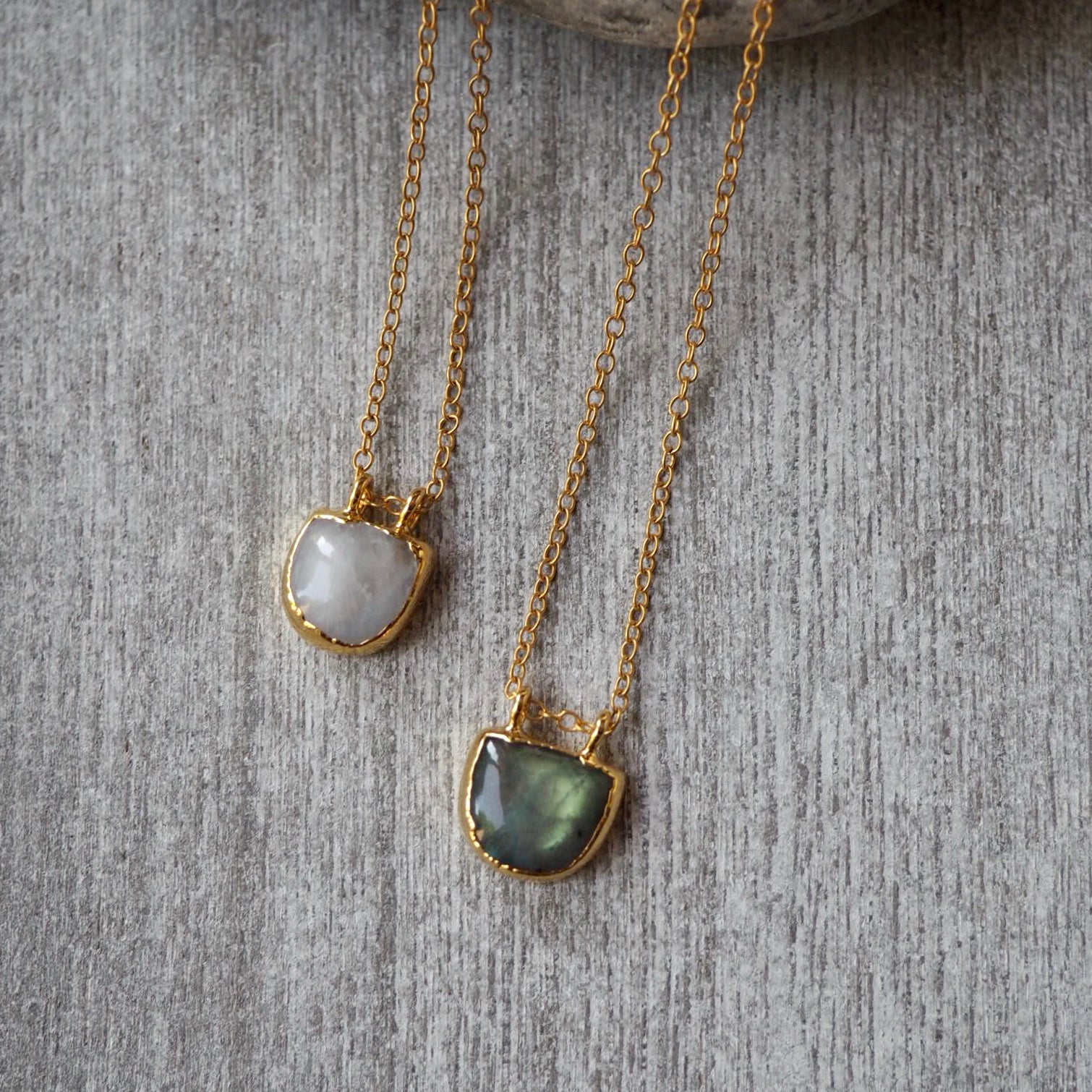 14k gold filled chain with Moonstone or Labradorite