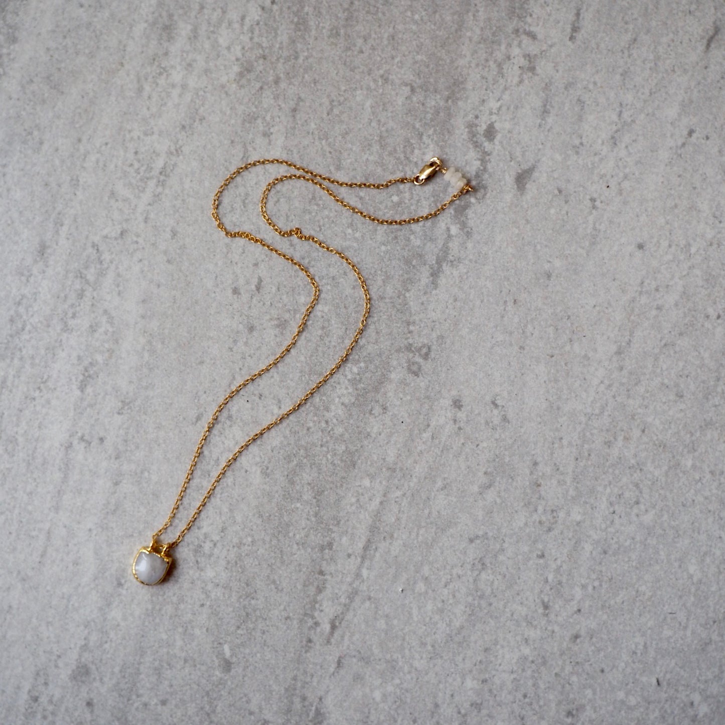 Delicate gold chain necklace with Moonstone by Wallis Designs