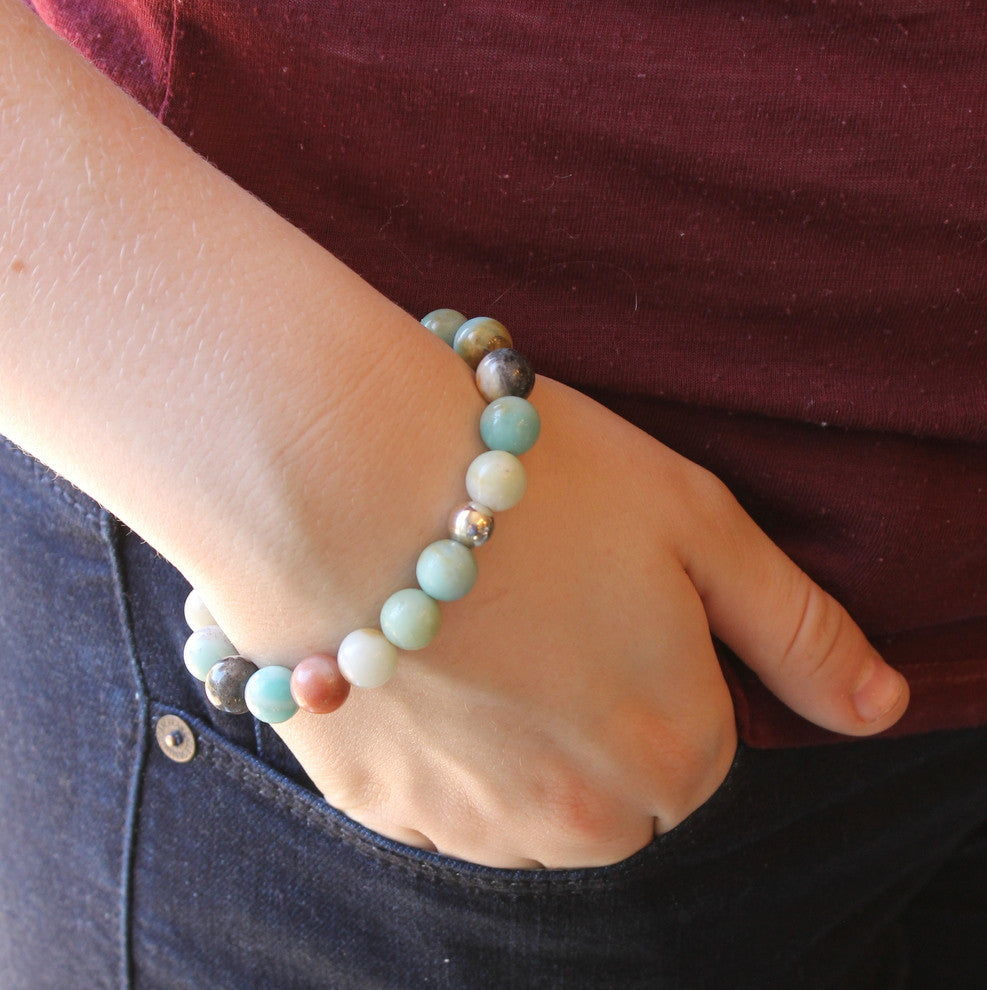 Turquoise stone stretch bracelet