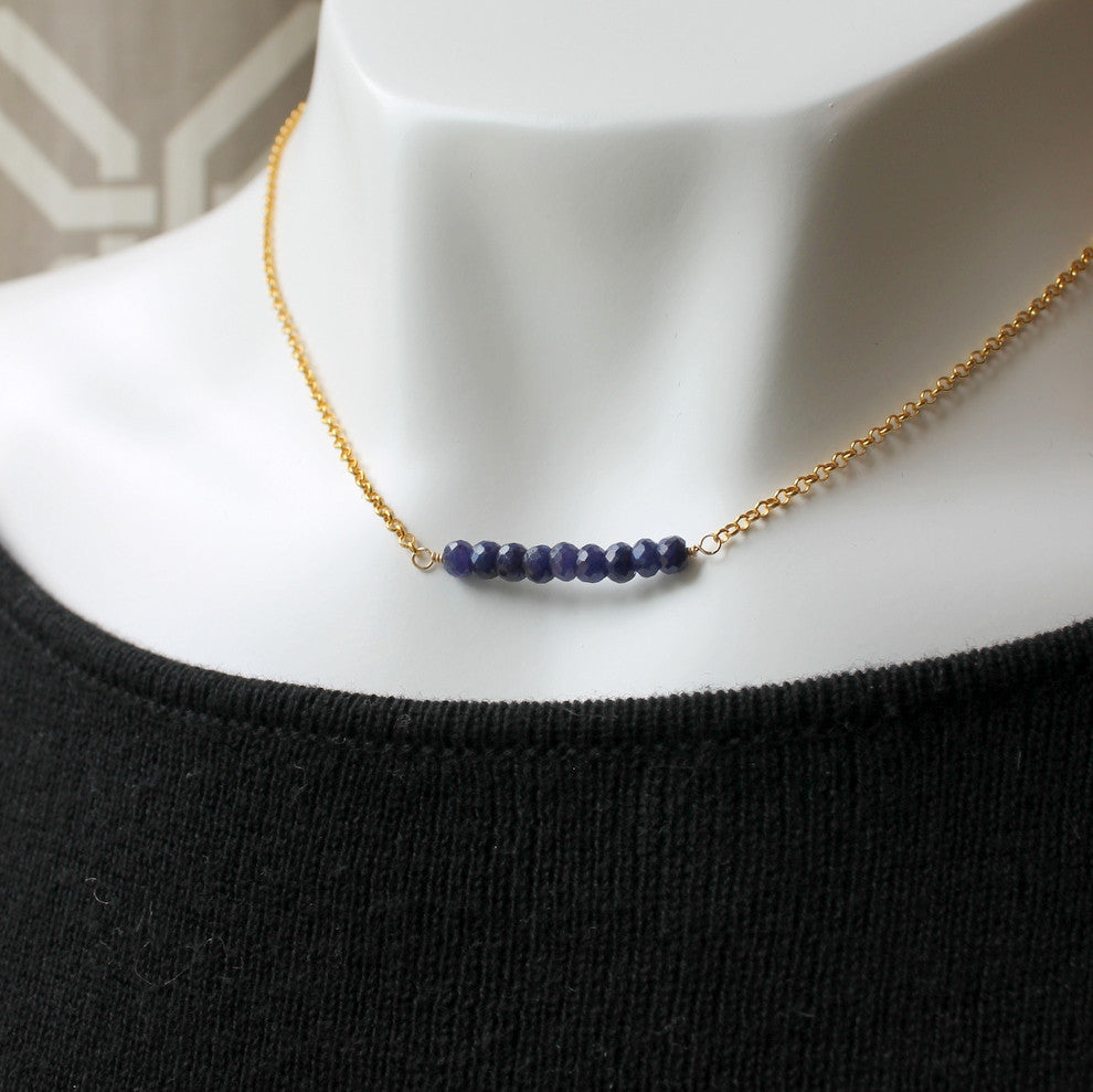 Sapphire and Gold Necklace made by Wallis Designs