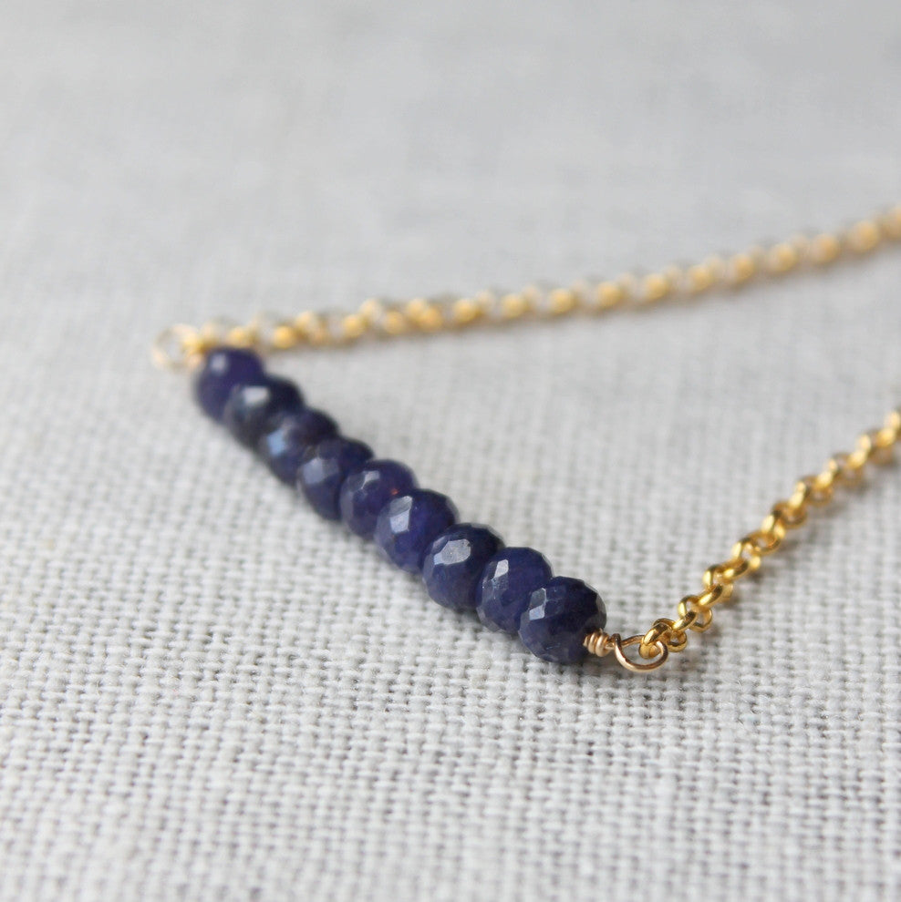 Sapphire Necklace and Vermeil Chain