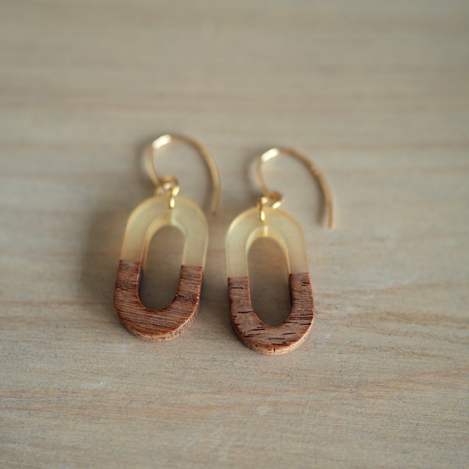 Geometric earrings minimalist wood by Nancy Wallis Designs
