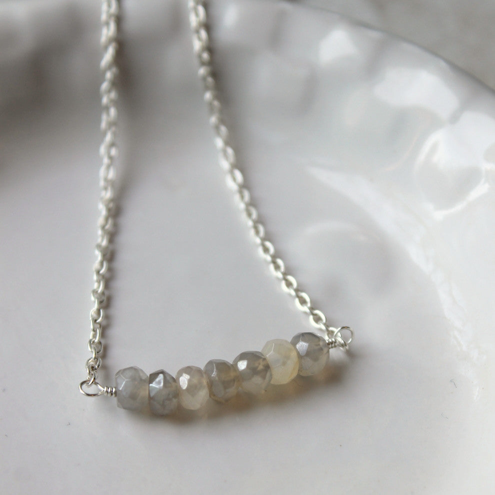 Silver gemstone necklace by Wallis Designs