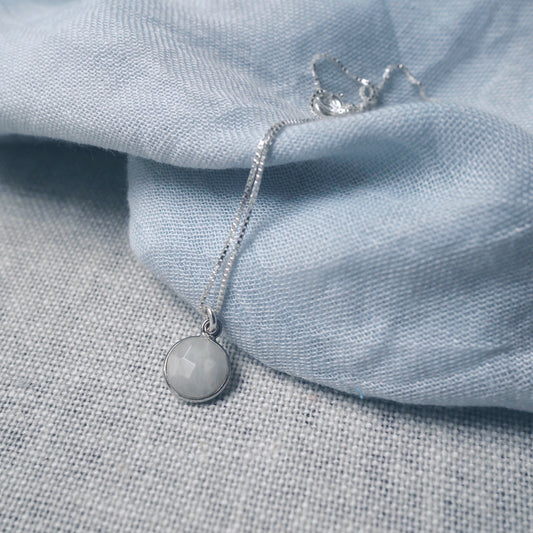 Moonstone Drop Silver Necklace