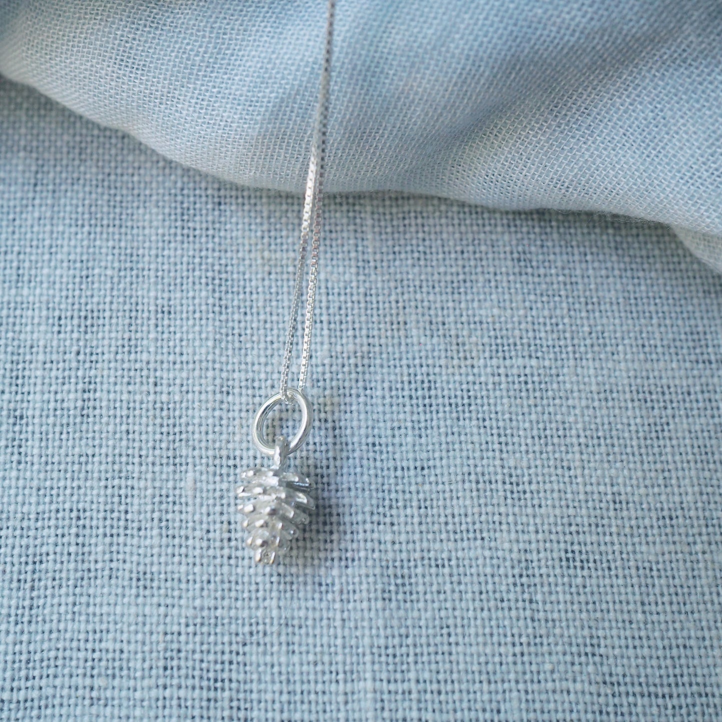 Pinecone Charm Silver Necklace