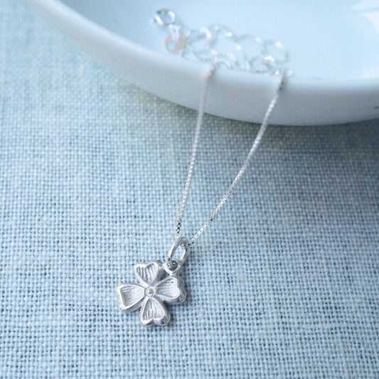 Clover Charm Silver Necklace