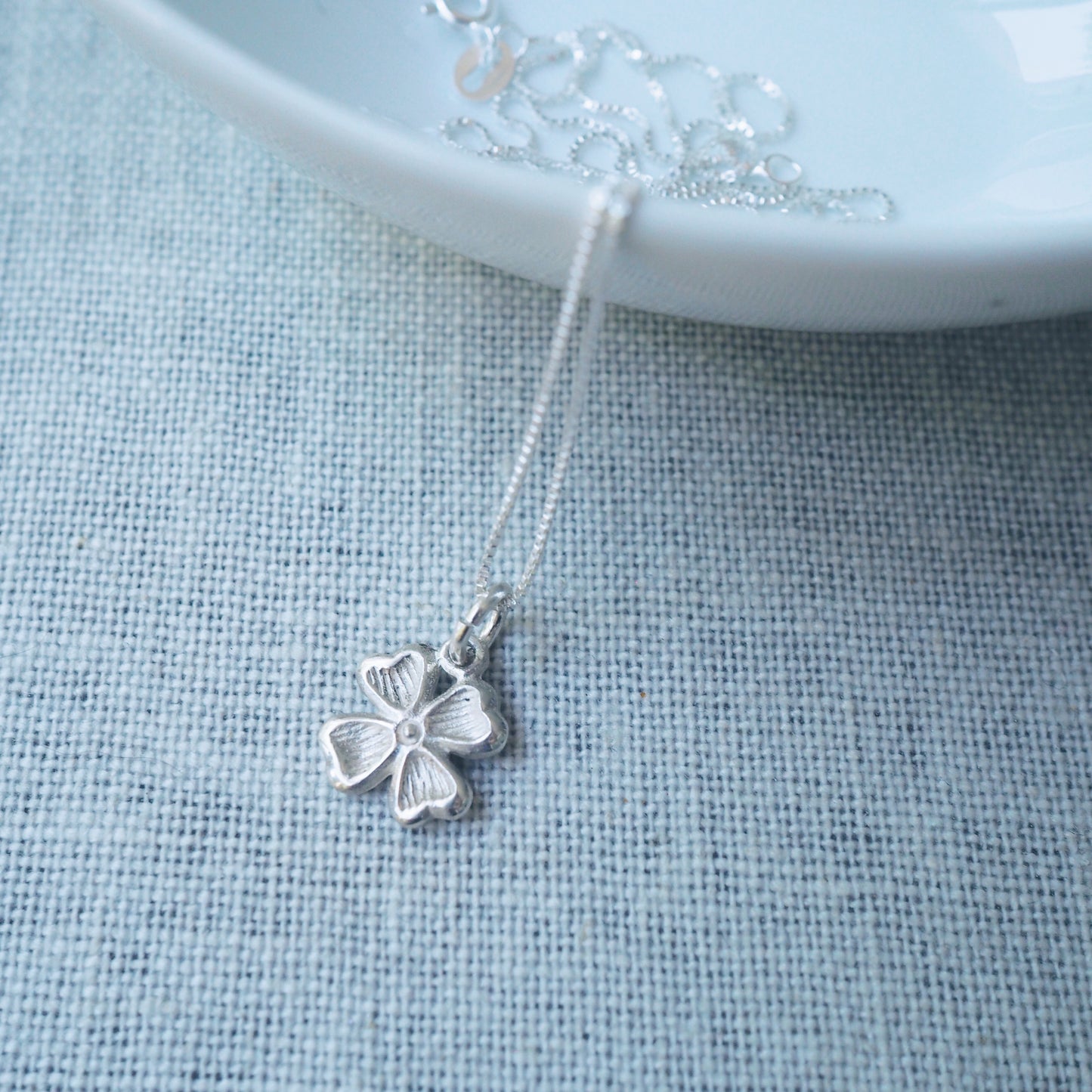 Clover Charm Silver Necklace