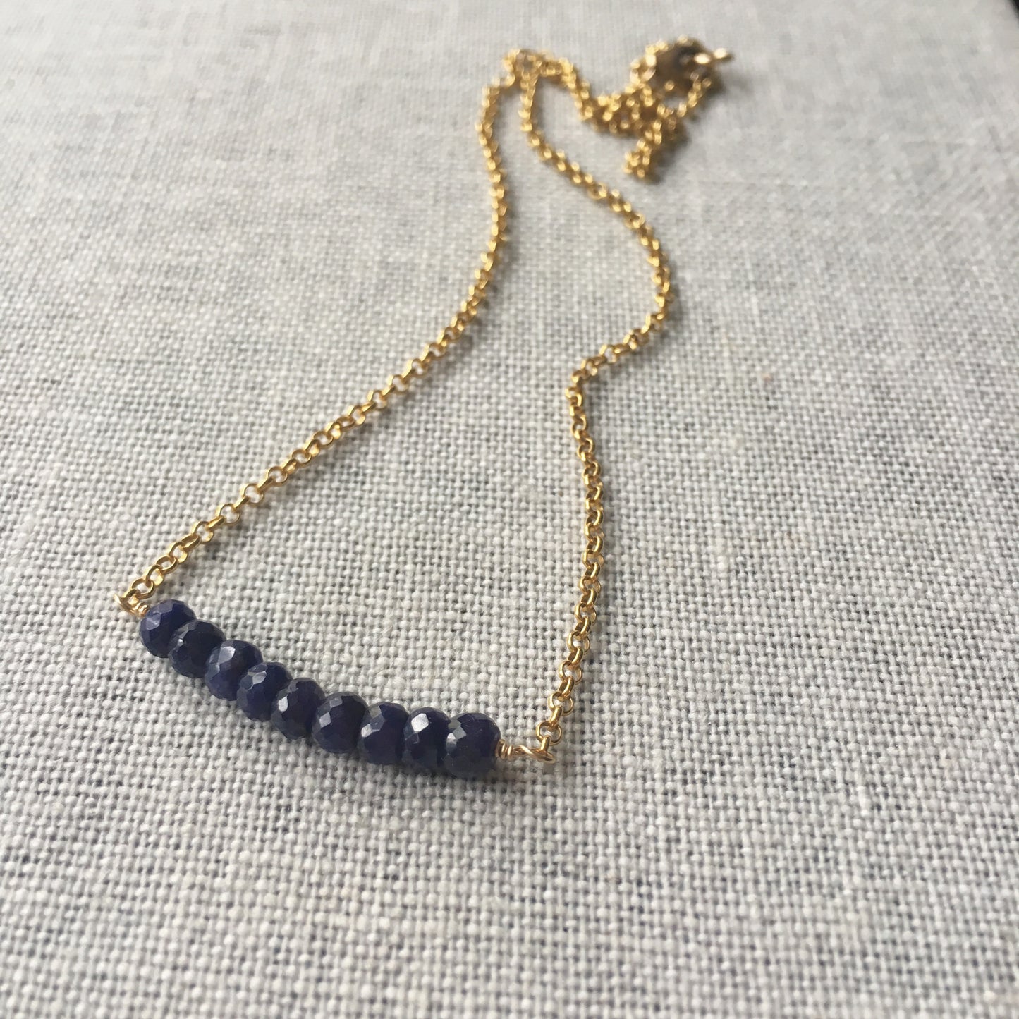 Nightfall Sapphire and Gold Necklace as Seen on Supernatural