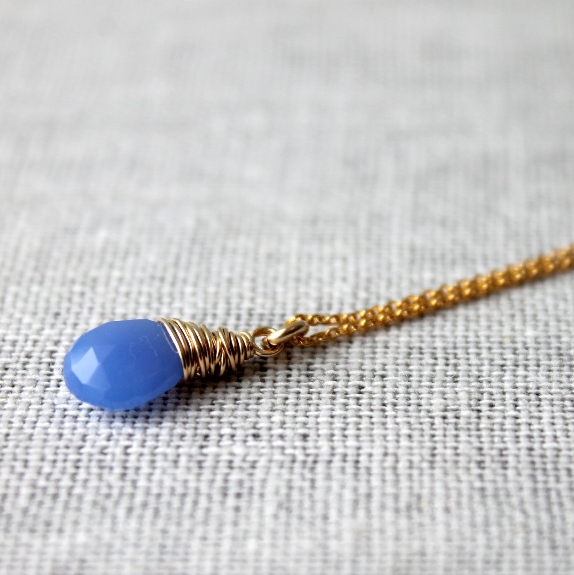 Blue Chalcedony gemstone necklace