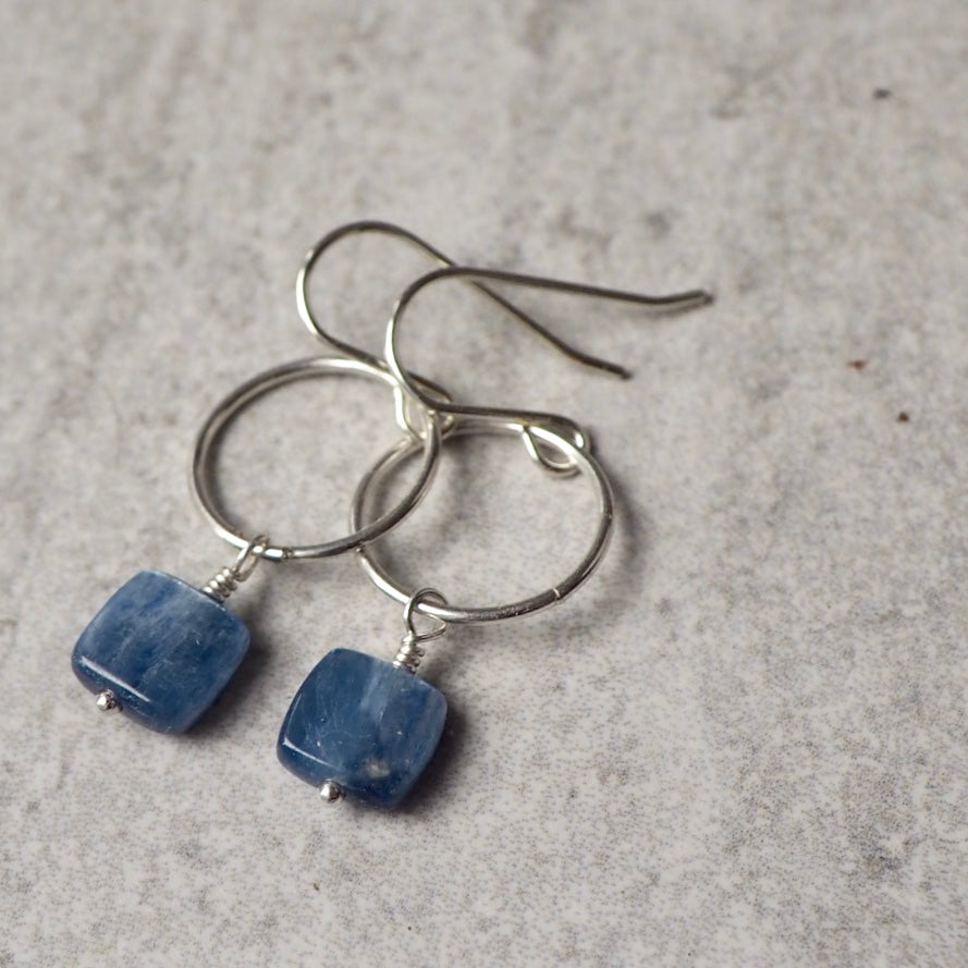 Blue Denim Kyanite Gemstone Earrings