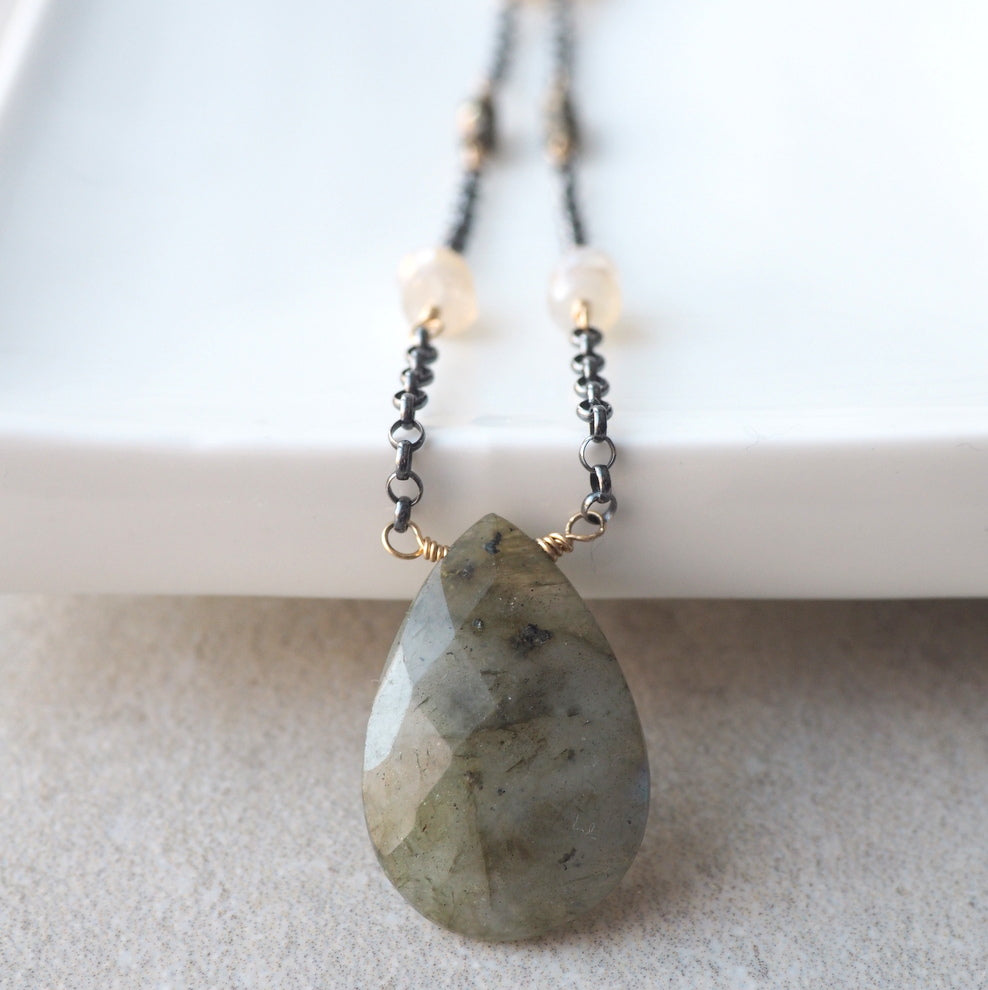 Labradorite Gemstone Necklace by Wallis Designs in Canada