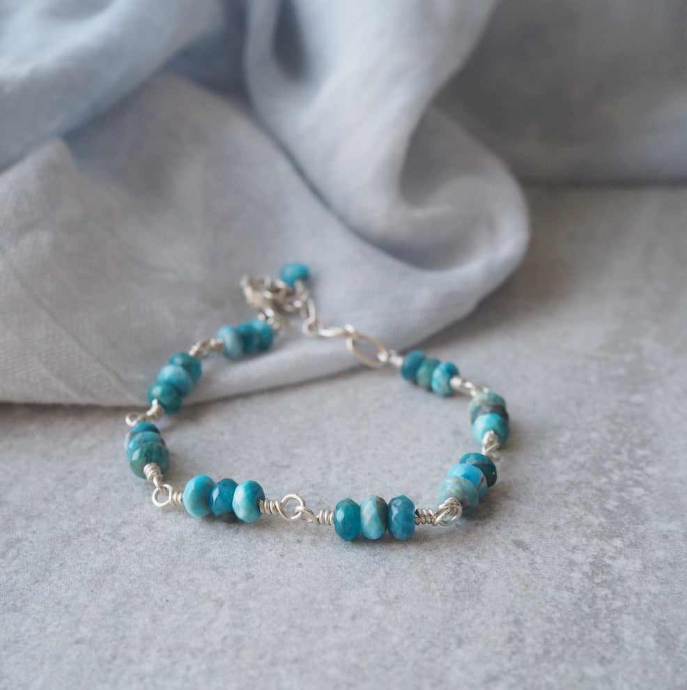 Blue Gemstone Bracelet in Sterling Silver by Wallis Designs