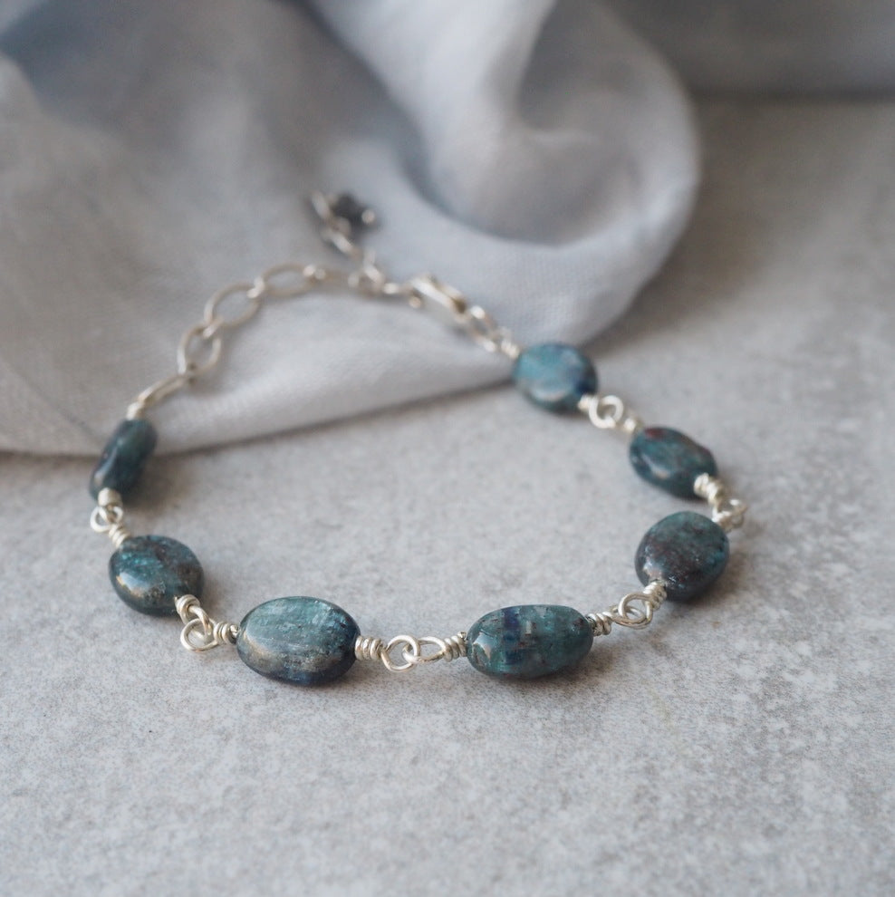 Kyanite Silver Chain Bracelet