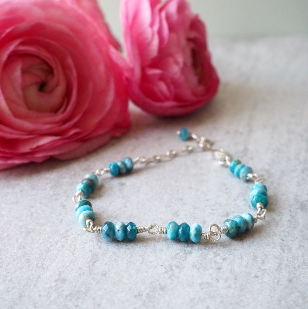 Blue Apatite Gemstone Bracelet by Wallis Designs