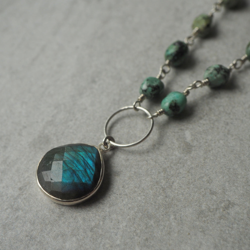 Labradorite and Turquoise Necklace by Wallis Designs