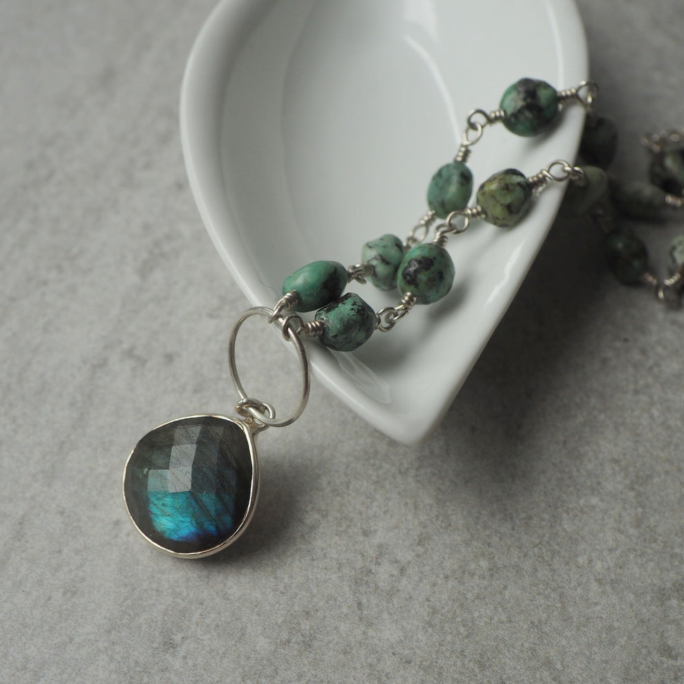 Gemstone Necklace by Wallis Designs with Labradorite