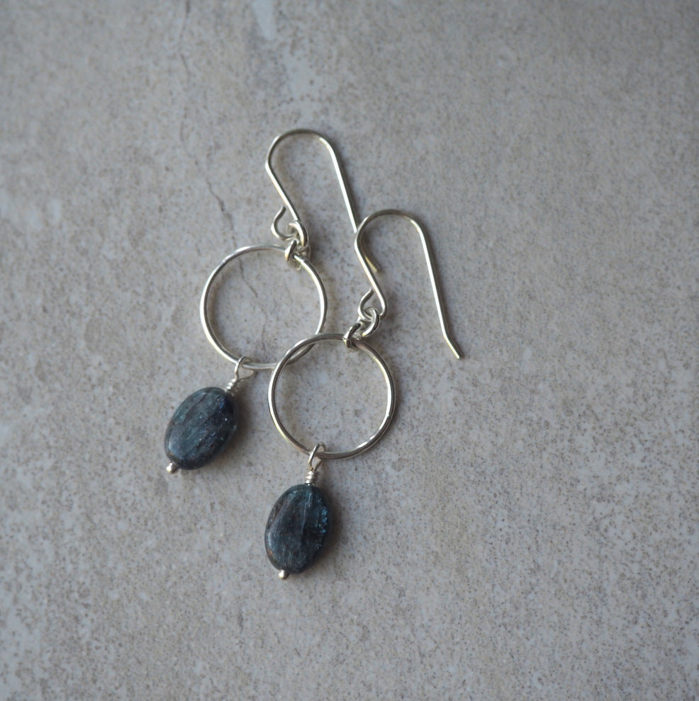 Blue Kyanite Gemstone Earrings made in Canada