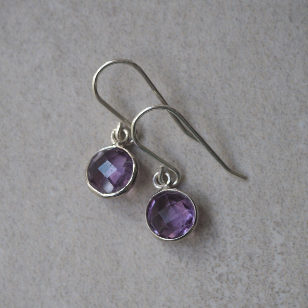 Dainty amethyst earrings by Nancy Wallis Designs