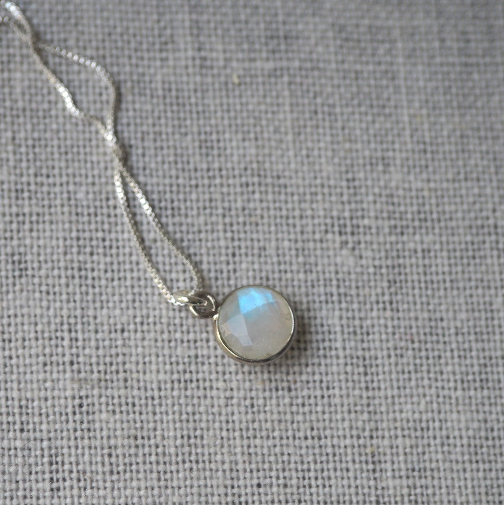 Moonstone sterling silver necklace made in Canada
