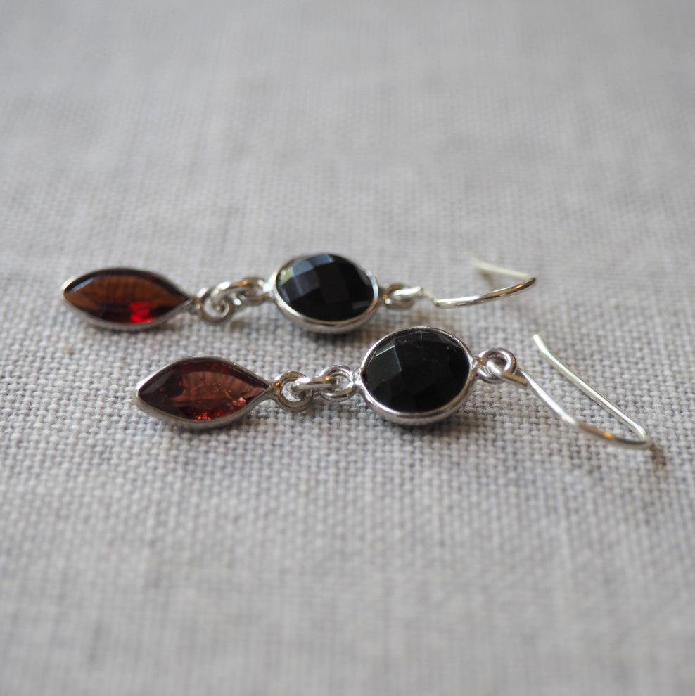 Black and Red Gemstone Earrings by Nancy Wallis Designs