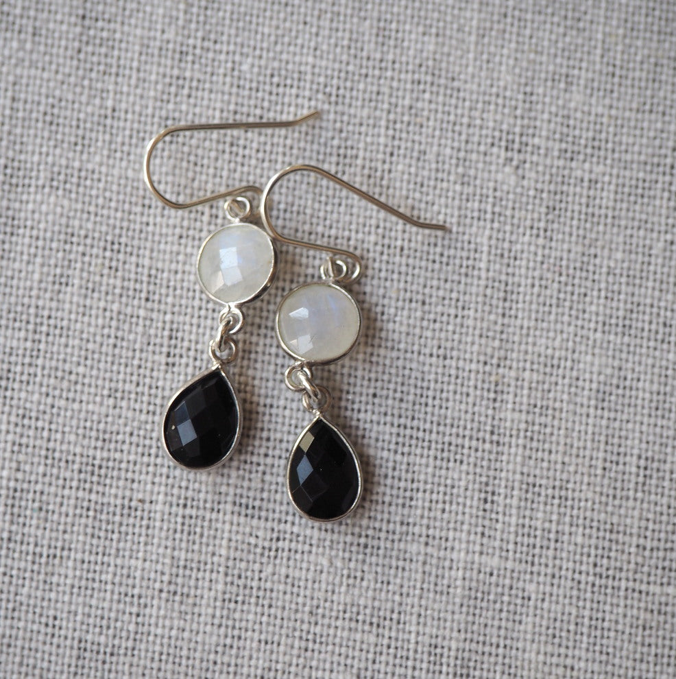 Black and White Gemstone Earrings by Nancy Wallis Designs