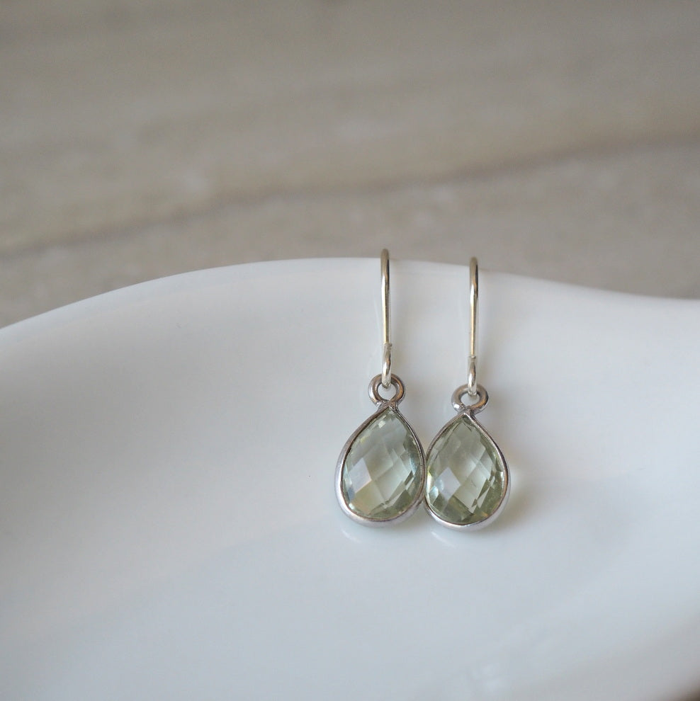 Green Amethyst Gemstone Earrings by Nancy Wallis Designs