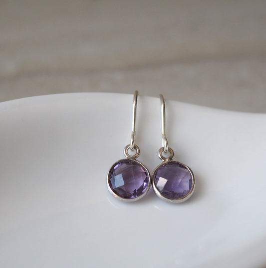 Dainty purple amethyst earrings by Nancy Wallis Designs