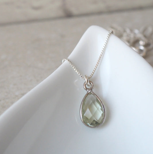 Green Amethyst Gemstone Necklace by Wallis Designs