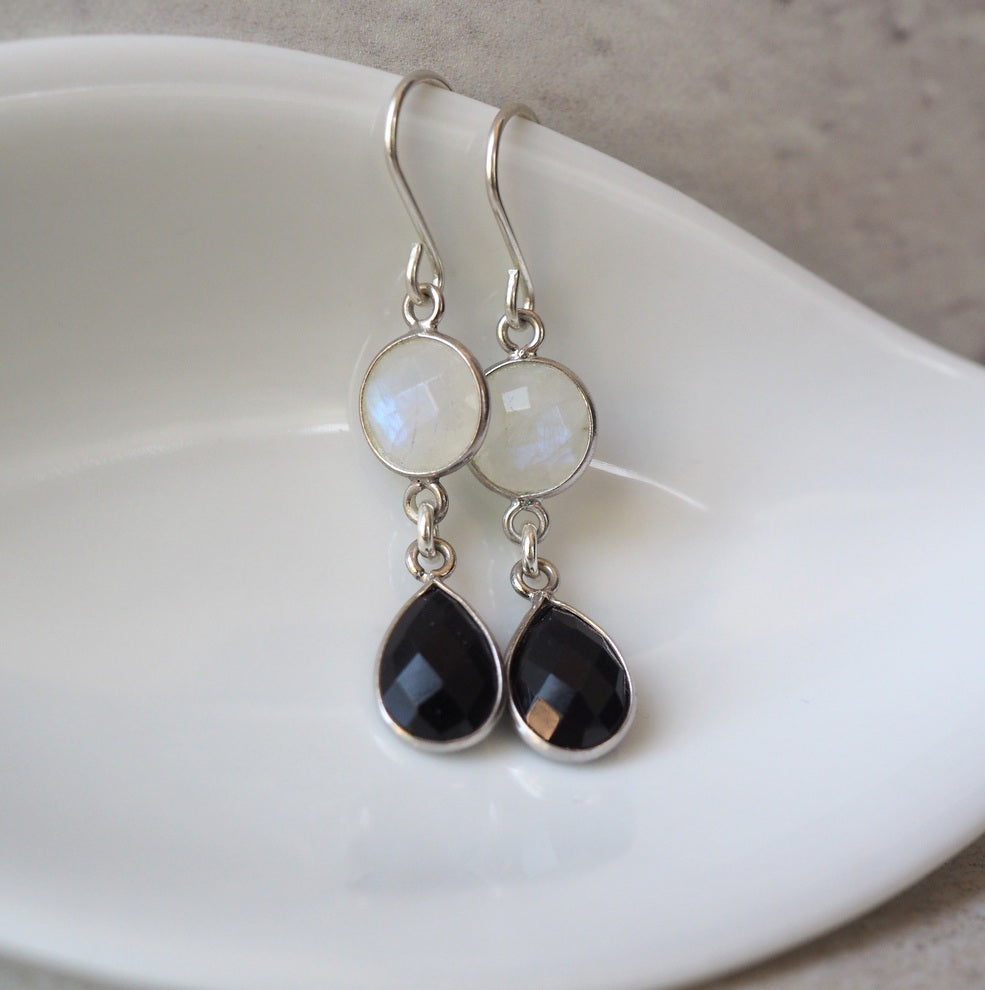 Black and White Gemstone Earrings by Nancy Wallis Designs