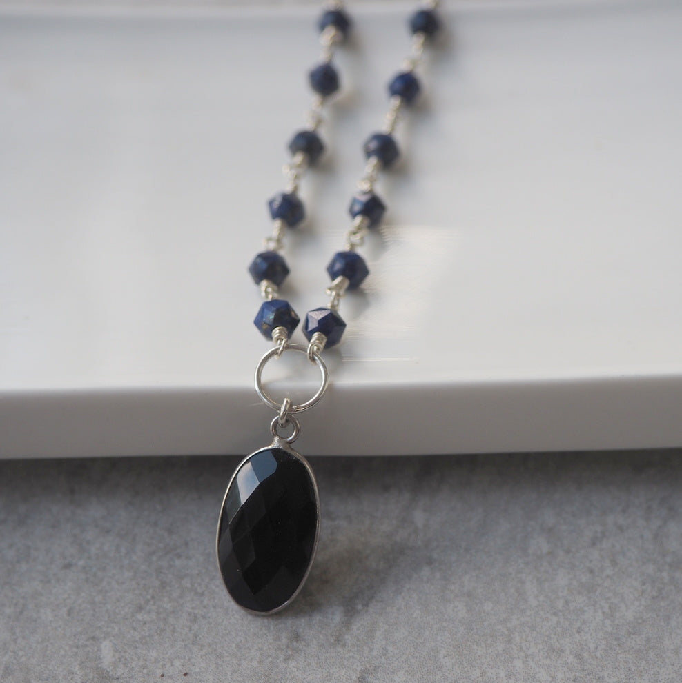 Lapis Lazuli Sterling Silver Necklace made in Canada
