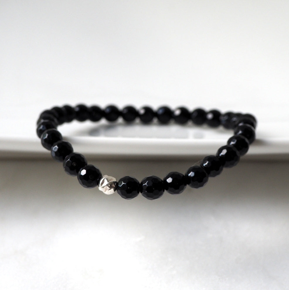 Black onyx gemstone bracelet by Nancy Wallis Designs